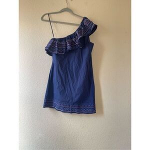 Nwt Parker one shoulder‎ embroidered mini shift dress size small